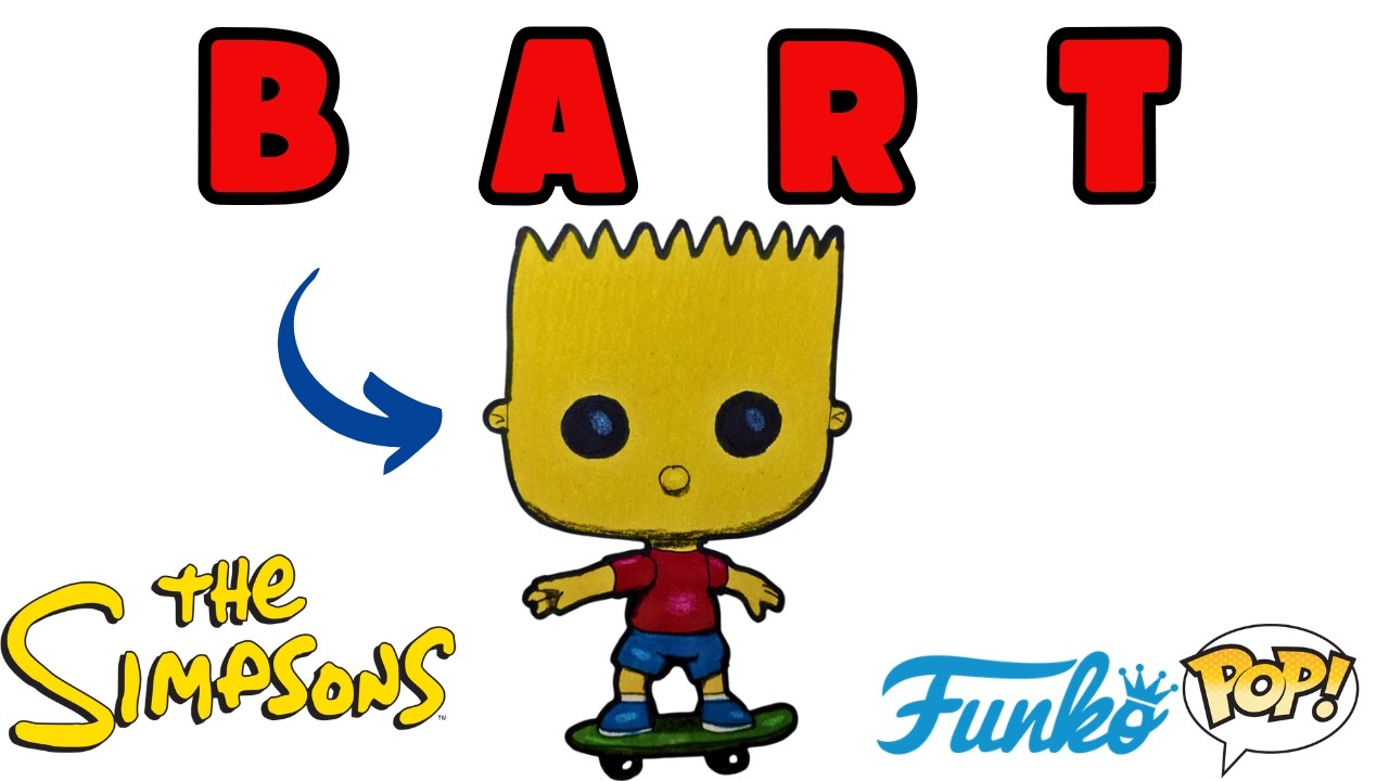 Como DIBUJAR a BART SIMPSON Funko Pop de los SIMPSONS / How to DRAW BART SIMPSON