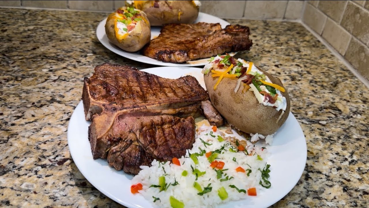 Steak de Carne con papas rellenas | Receta facil 