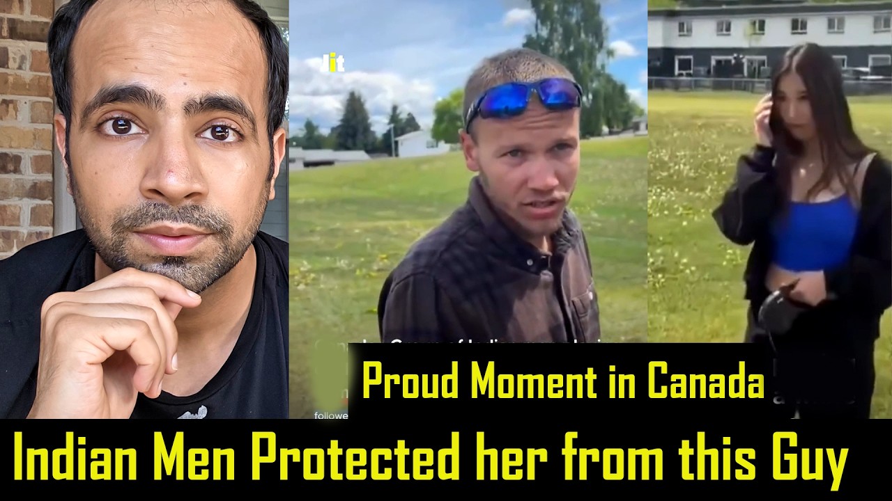 Indian Men Playing Cricket in Canada protects a Girl from a Man