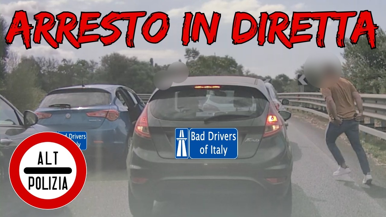 BAD DRIVERS OF ITALY dashcam compilation 3.26 - ARRESTO IN DIRETTA