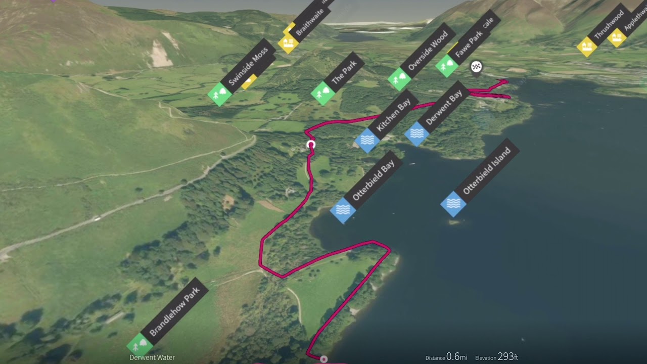 Derwent Water (North Western Lake District) - 3D fly-through
