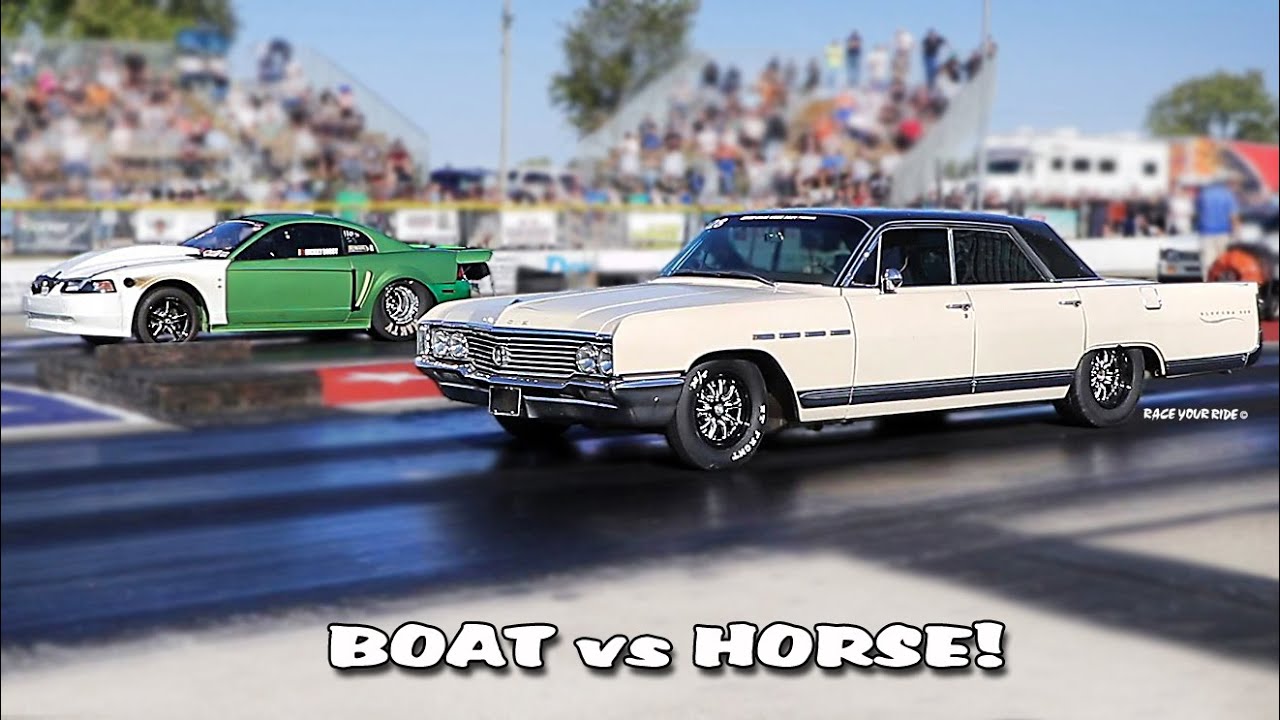 STRANGE MATCH UP! '64 BUICK 4 DOOR ELECTRA 225 VS '01 SN95 TURBO FORD MUSTANG! HOT ROD DRAG WEEK!