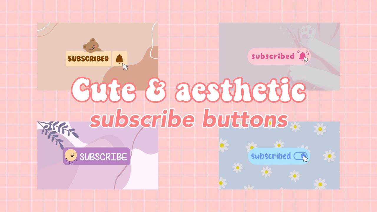 Cute & aesthetic subscribe buttons green screen 🌷✨ (No credits needed)