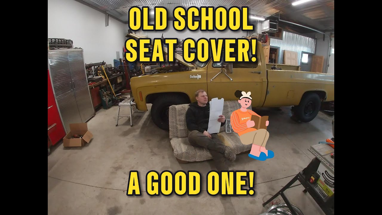 Old school saddle blanket seat cover install on the square body chevy