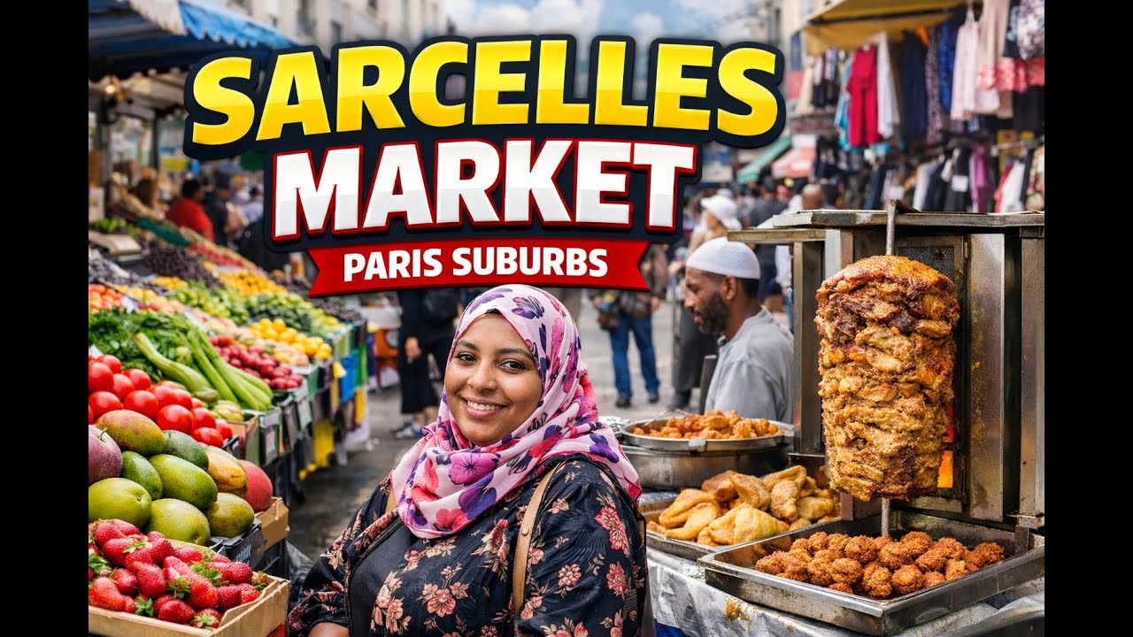 The SARCELLES market - Paris France Suburbs 4K Walking tour - 95 -Poor Suburbs Paris Neighborhood