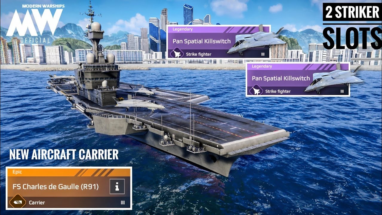 FS Charles de Gaulle (R91) - OP Carrier have 2x Strike fighter 🔥- Modern Warships