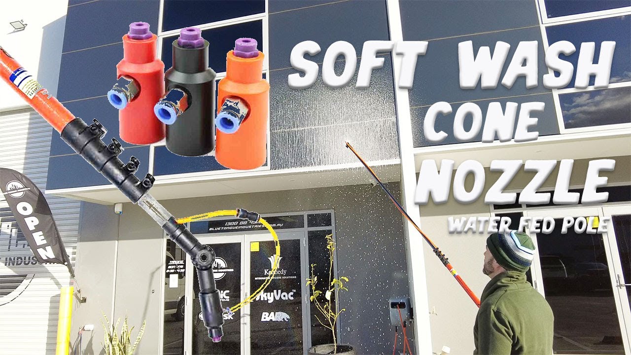 SoftWash Cone Adapter Nozzle | Water Fed Pole Soft Washing Solution Application