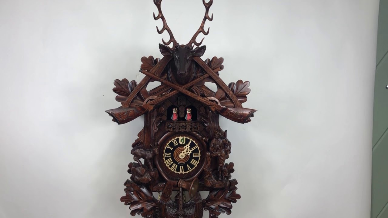 Ibex Hunter Cuckoo Clock With Dachshund 8 Day Musical Hones 8674-6Tnu