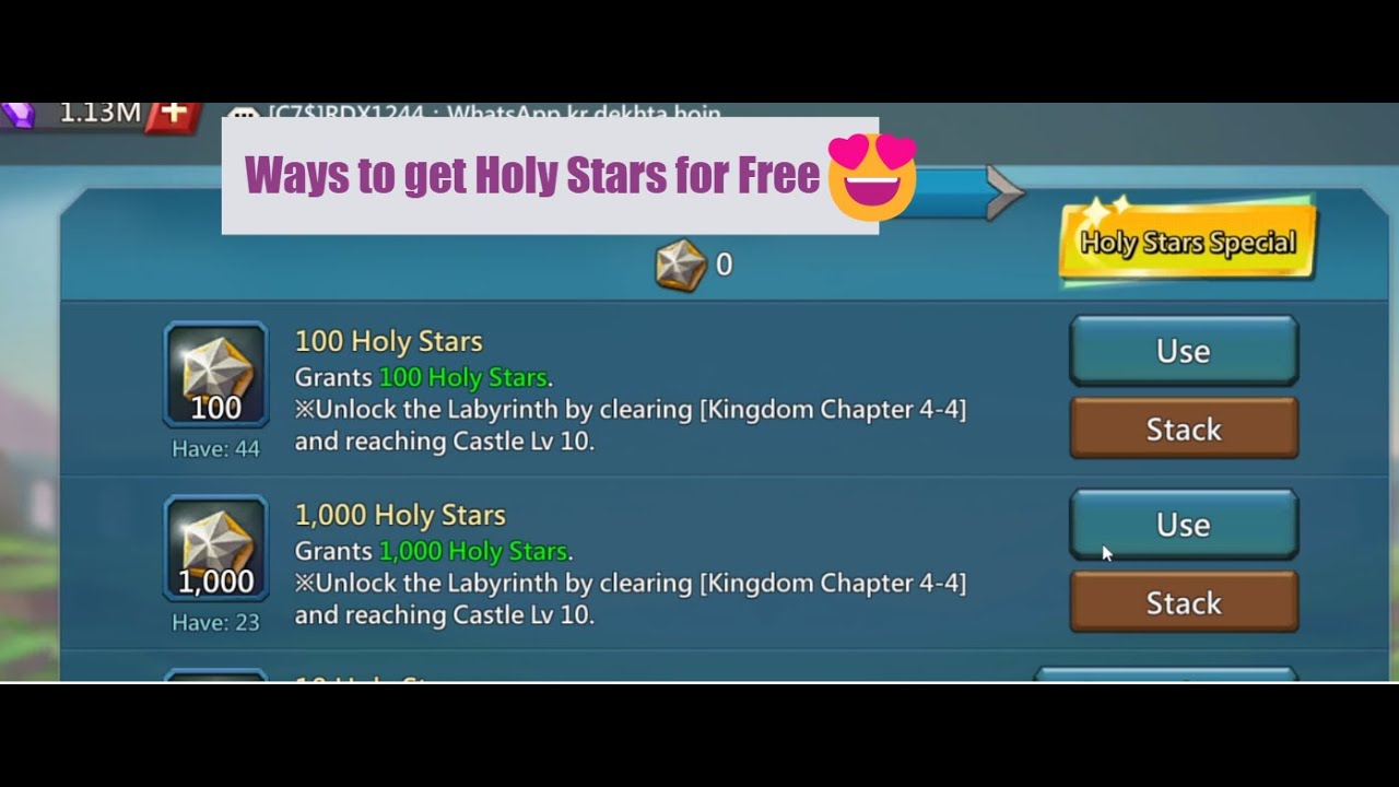 Ways to get Holy Stars for free | Labyrinth | Lords Mobile