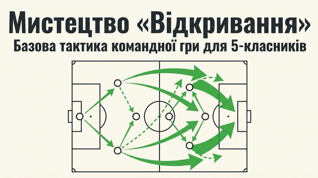 Тактичні дії: «відкривання» для прийому м’яча | Футбол 5 клас | Дистанційне навчання | НУШ 
