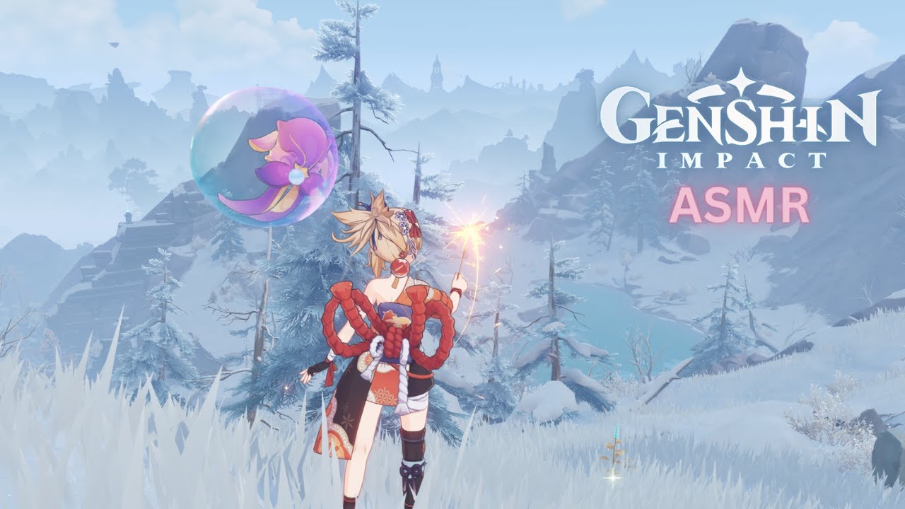 Genshin Impact ASMR ❄️ Wintry exploration in Dragonspine 🏔️ Close-up whispering & in-game ambience