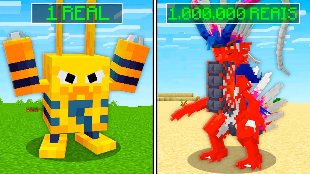 POKÉMON DE R$1 VS R$1.000.000 NO MINECRAFT COBBLEMON!