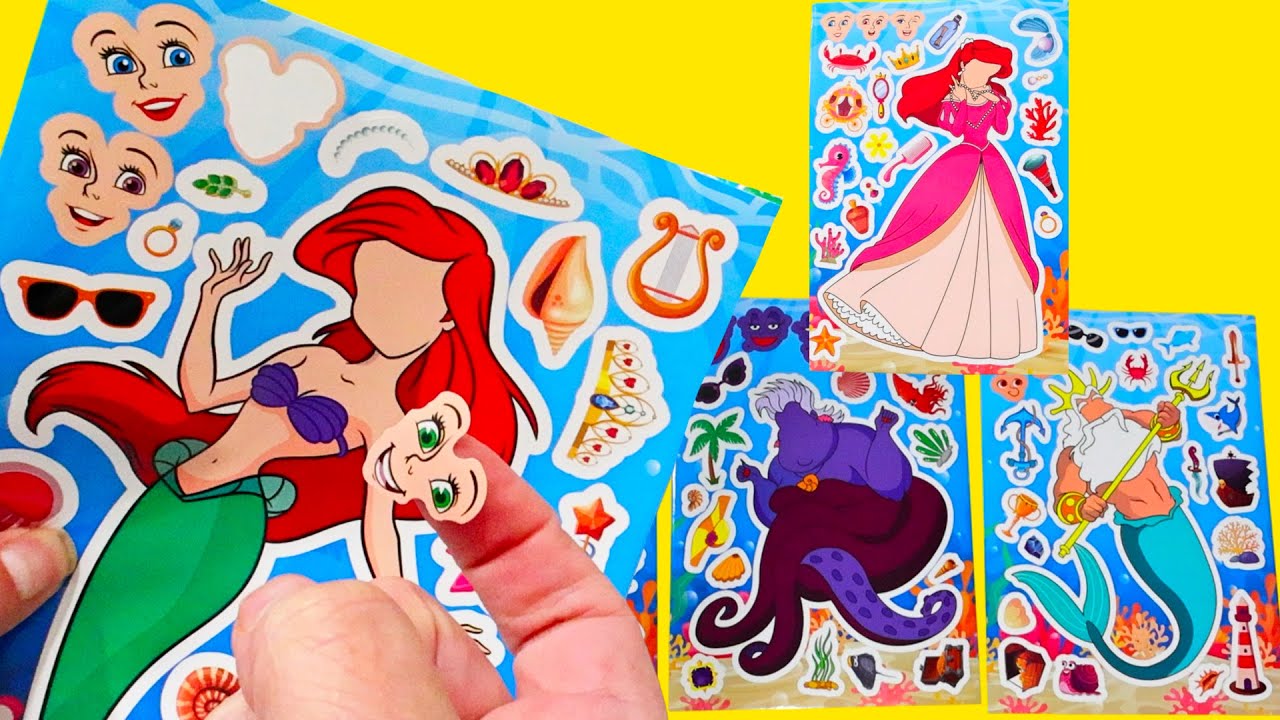 Pegatinas de Caras Divertidas de La Sirenita! Creamos dormitorio para Ariel