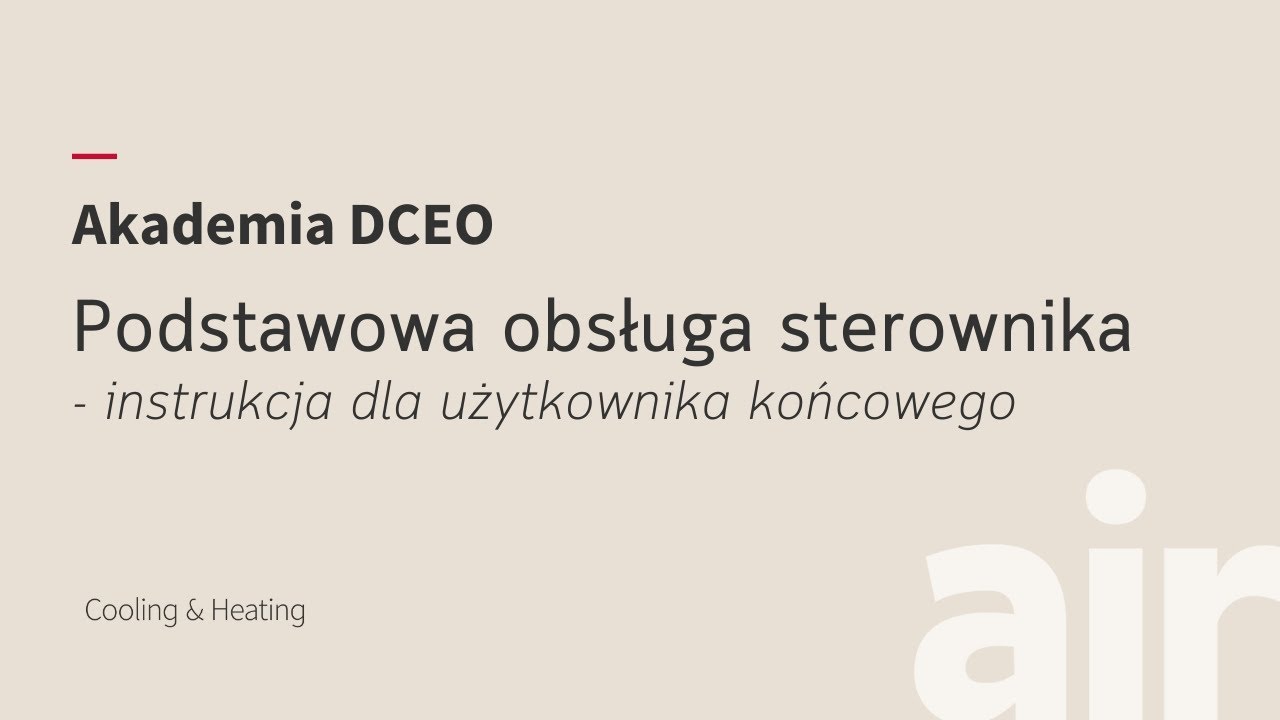 Podstawowa obsługa sterownika w pompie ciepła Hitachi Yutaki