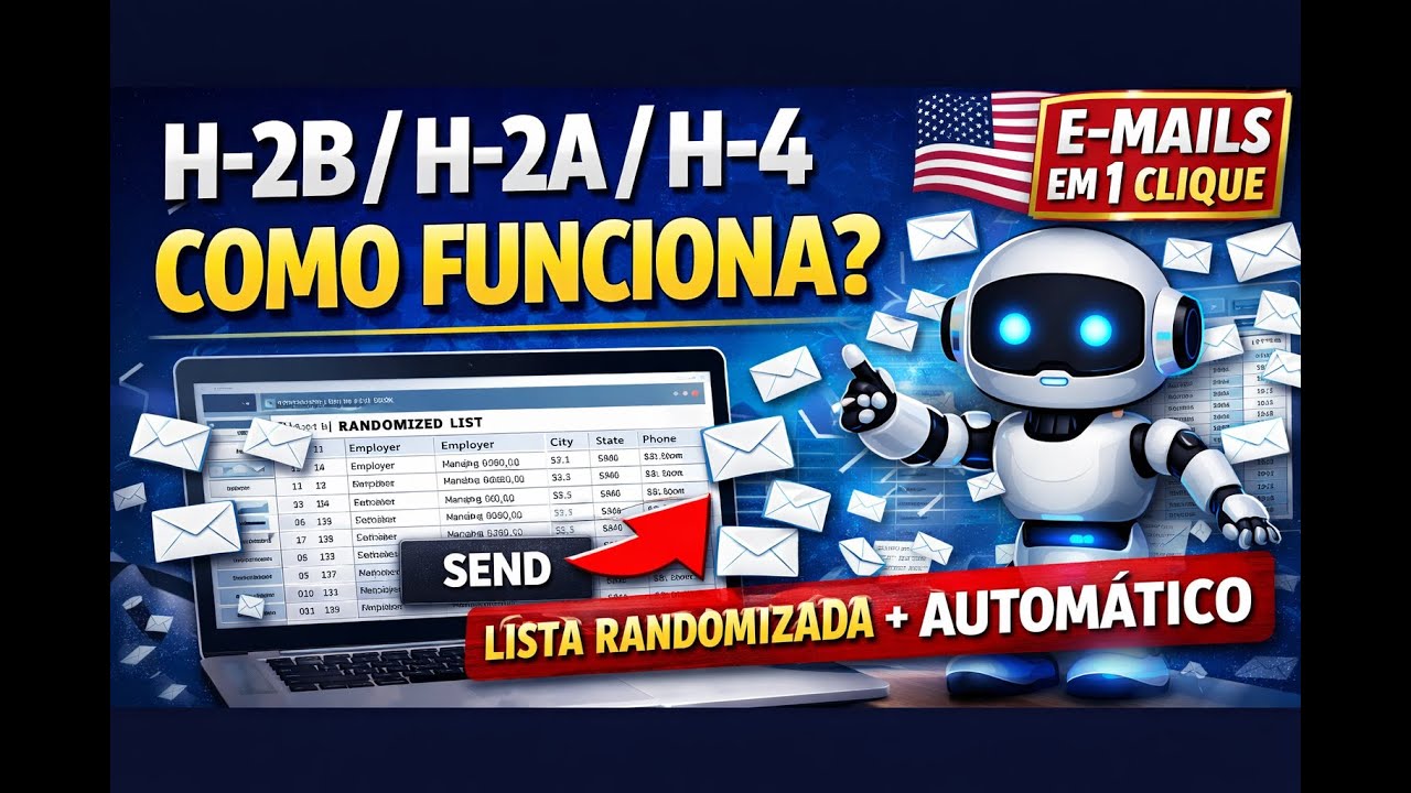 🚀 Como Aplicar para H-2B, H-2A e H-4 (PASSO A PASSO) + Lista Randomizada e E-mails Automáticos!