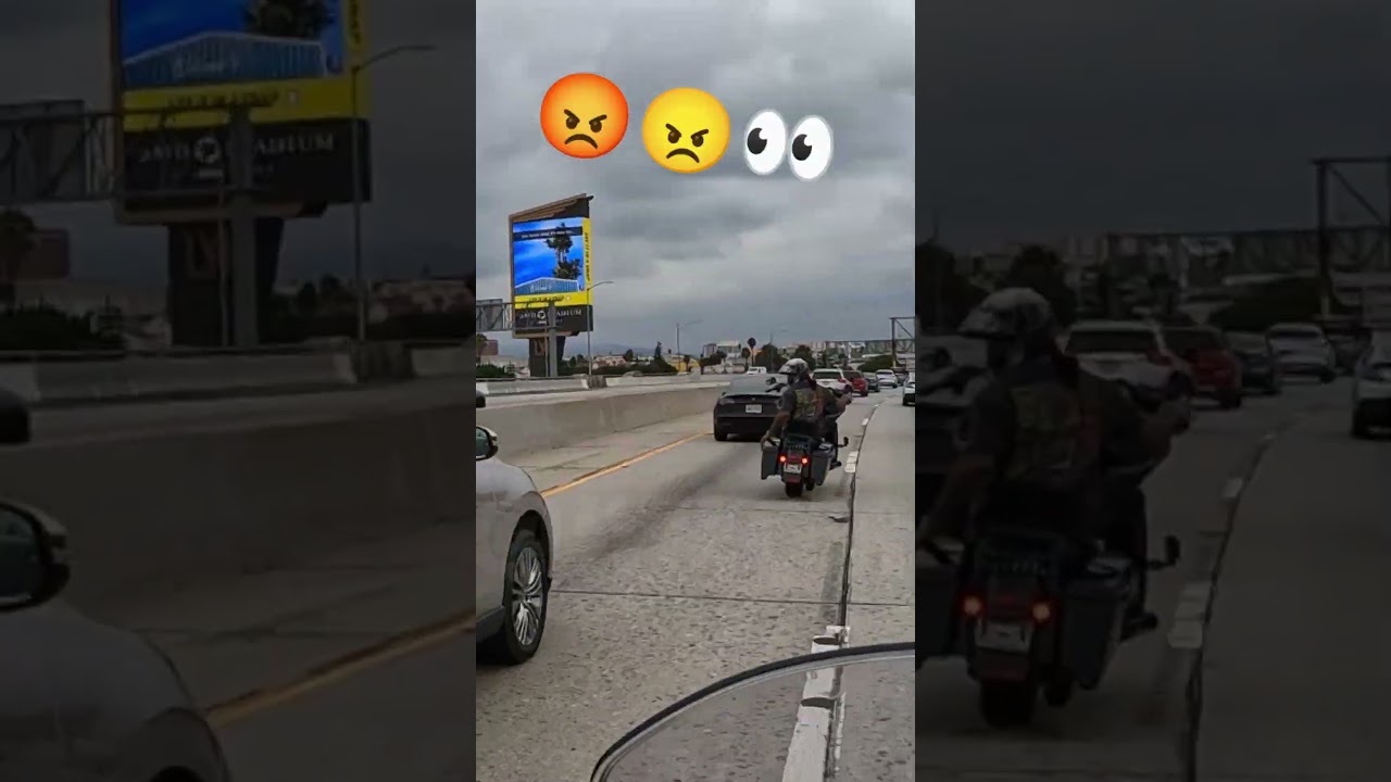 Lane splitting road rage wars on the 110 freeway in Downtown Los Angeles.
