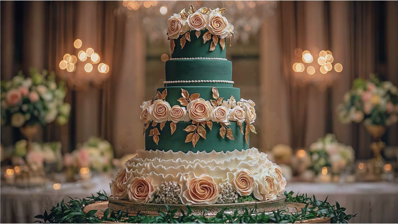 Wedding Cake Designs: 35 Luxury Cake Designs in Emerald, White and Gold