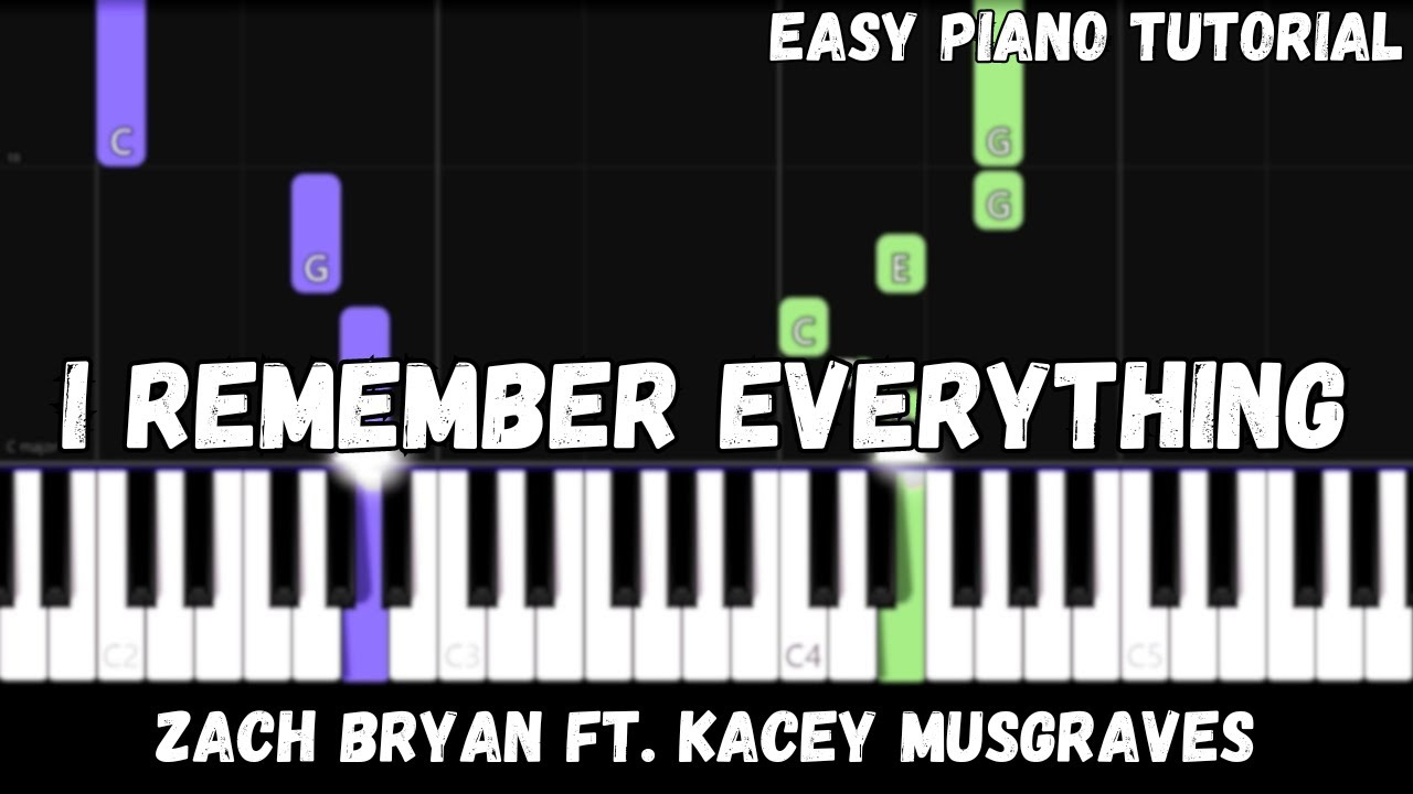 Zach Bryan - I Remember Everything ft. Kacey Musgraves (Easy Piano Tutorial)