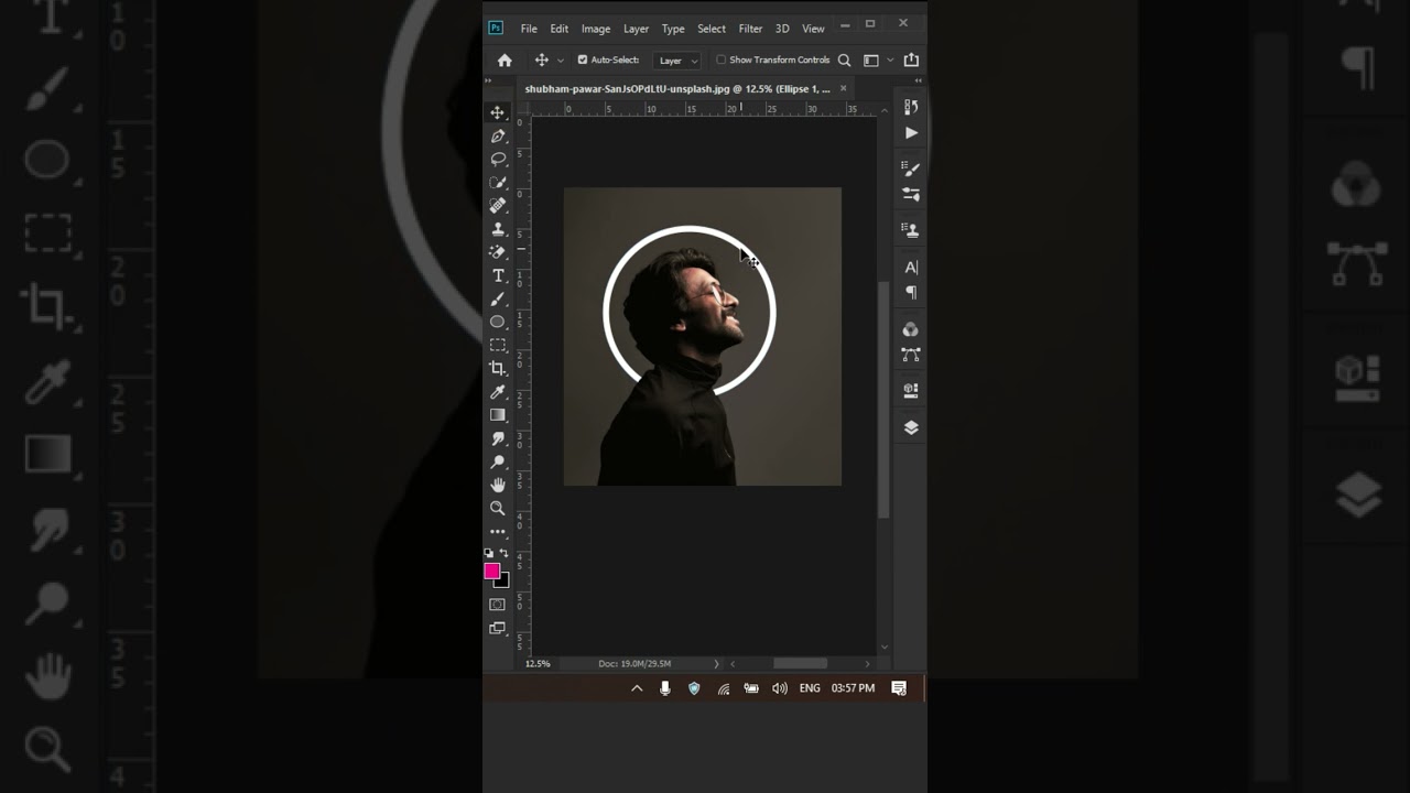 Neon Ring Light effect in Photoshop #shots #photoshoptutorial