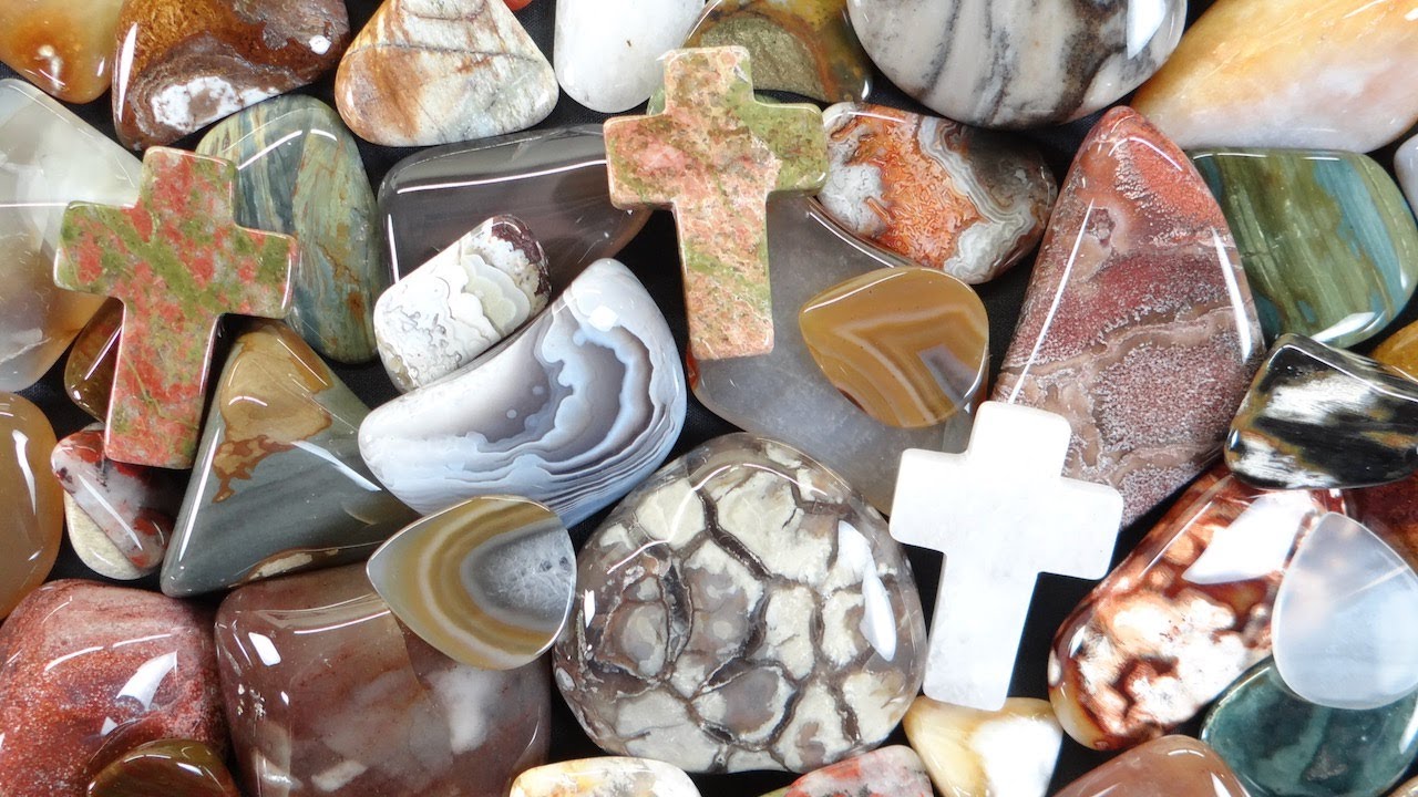 Crosses, Guitar Picks, and Mixed Rocks - Rocks in a Box 19