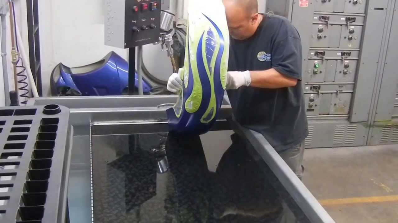 Immersed FX Hydrographics-Water Transfer Printing-Badass Hades In Flames On A Harley Fat Fender