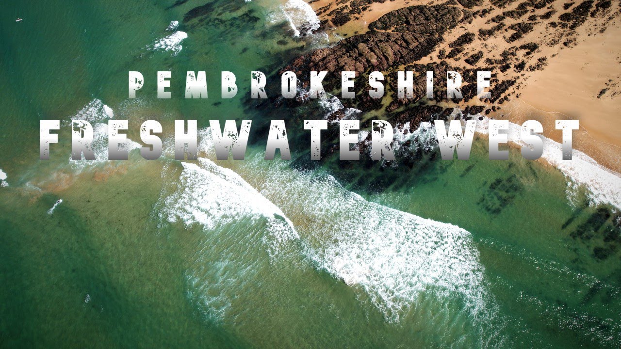 Freshwater West A beautiful Sandy Beach, Pembrokeshire, Wales cinematic 4K drone video