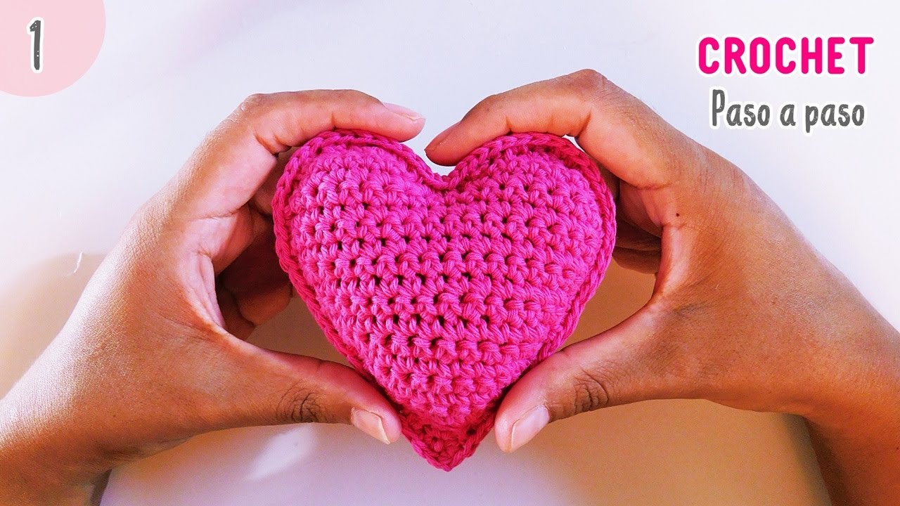 Como tejer un corazon a crochet -ganchillo de forma fácil y rápida para San Valentin. Parte 1