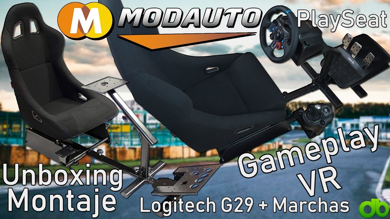 Playseat Asiento Estructura Volante Pedales Marchas Modauto-tuning.com Montaje Gameplay Logitech G29