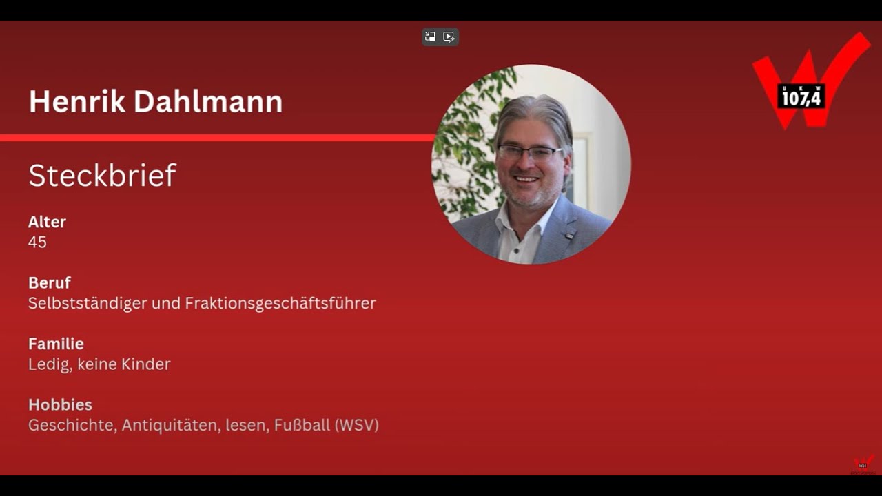 Oberbürgermeisterwahl 2025 - Kandidatencheck: Henrik Dahlmann (WfW / Freie Wähler)