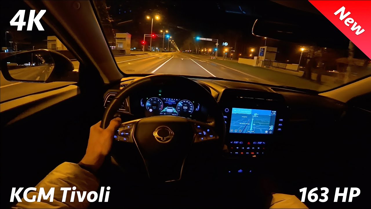 KGM Tivoli 2025 Night POV driving review (1.5 T-GDI 163 HP, 6S) Consumption