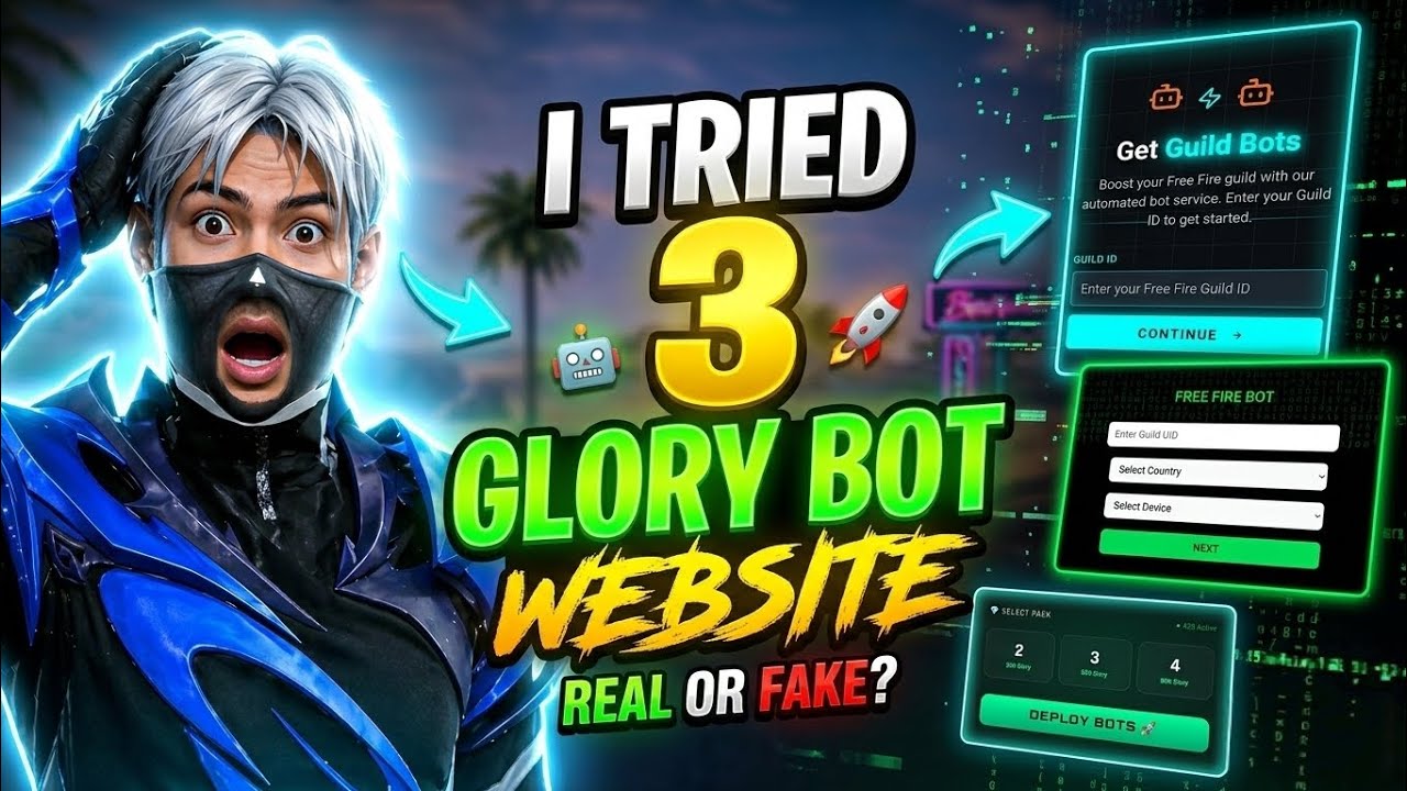 I TRIED 3 DIFFERENCE GUILD GLORY BOT WEBSITE 😱🔥| HOW TO MARK FF GUILD GLORY BOT🤖 | UR CLASSY
