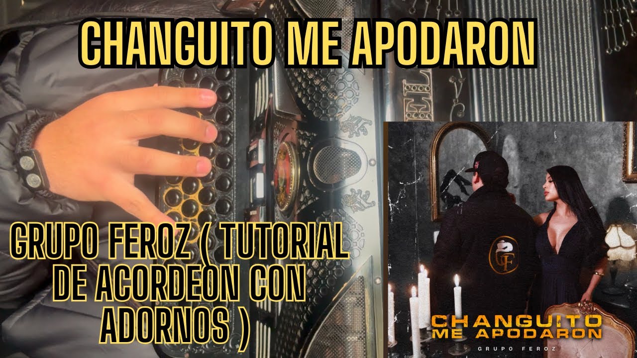Changuito Me Apodaron - Grupo Feroz ( Tutorial De Acordeon Con Adornos )