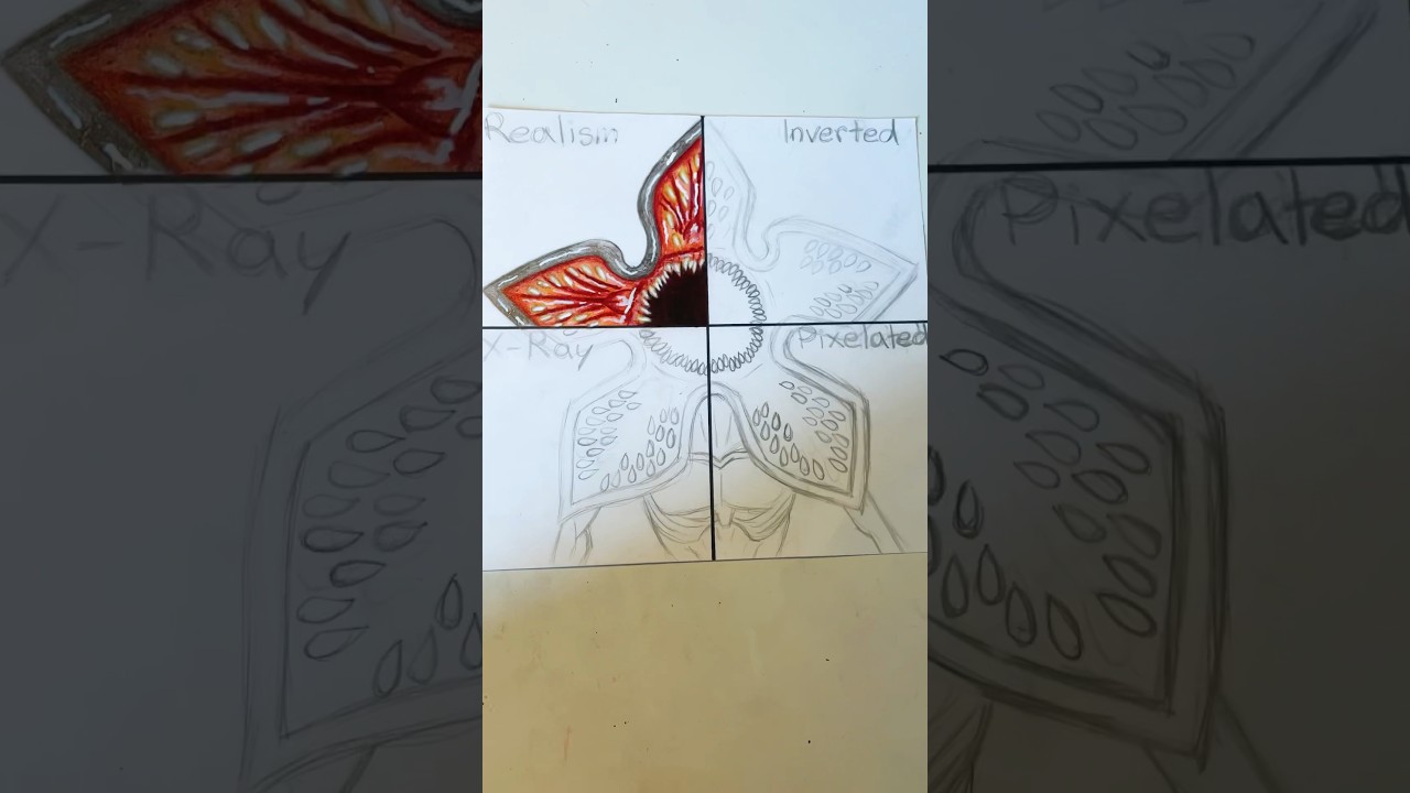 Drawing The Demogorgon In 4 Styles 