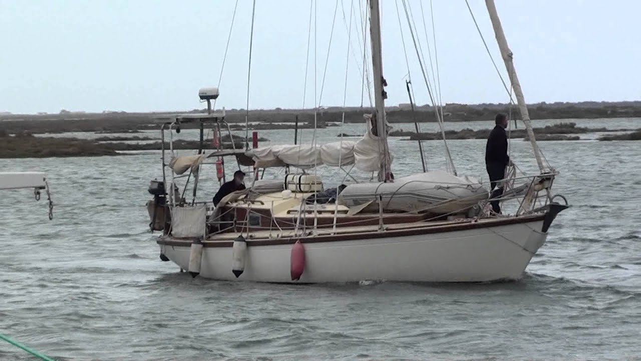 Yacht Celtic Warrior Coming into Nave Pegos Boat Yard