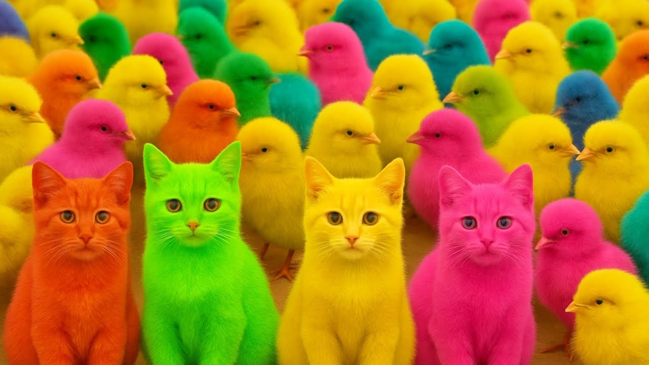 Catch Cute Chickens, colorful chickens, rainbow chickens, cute rabbits, cute ducks, koi fish, Cut...