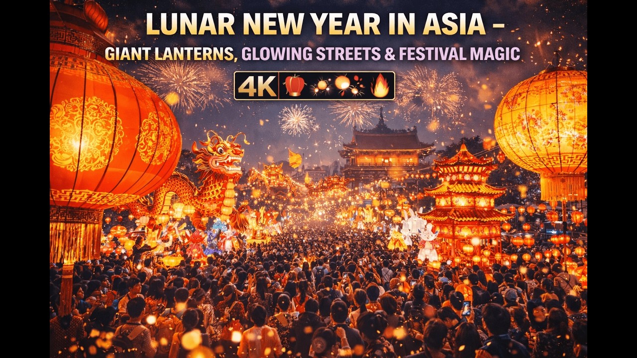 LUNAR NEW YEAR IN ASIA — GIANT LANTERNS, GLOWING STREETS & FESTIVAL MAGIC (4K HDR) 🏮✨🔥