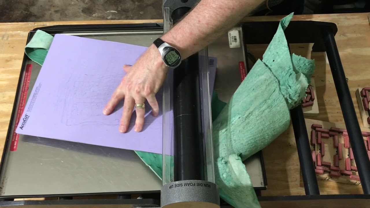 Blind Leatherworker Cutting Leather with AccuCut GrandeMARK 2 Die-Cutting Machine