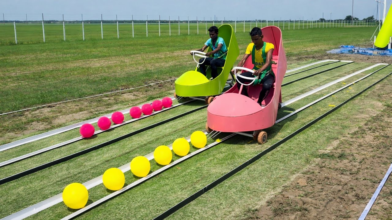 Funny Balloon Game With Funny Heel Car