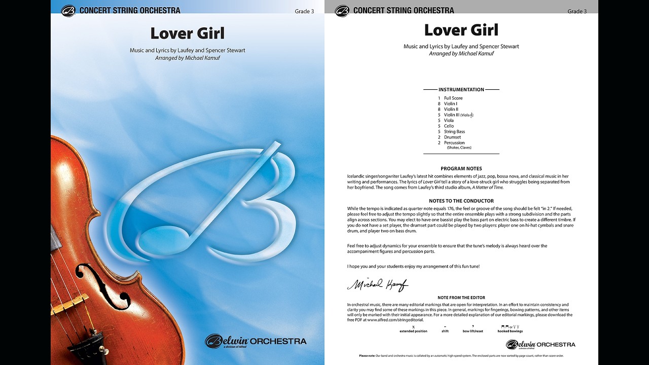 Lover Girl, arr. Michael Kamuf – Score & Sound