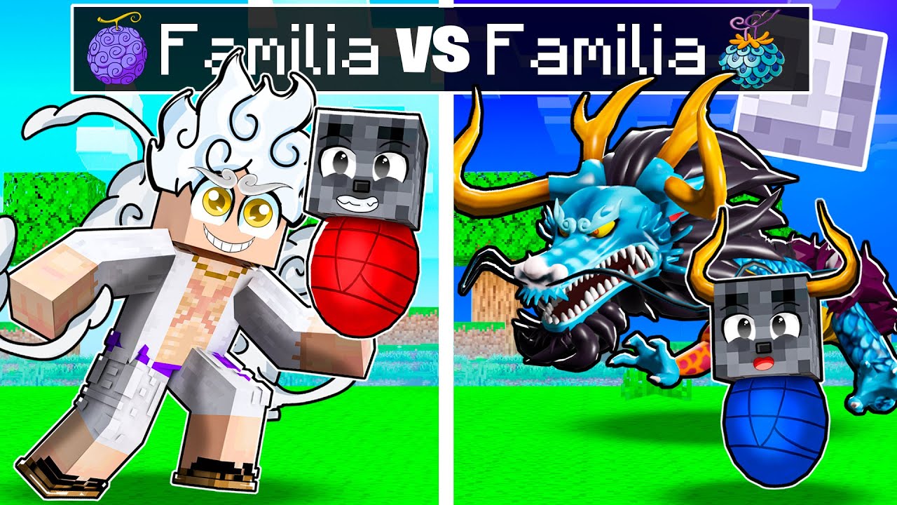 Família LUFFY GEAR 5 vs Família KAIDOU de One Piece no Minecraft