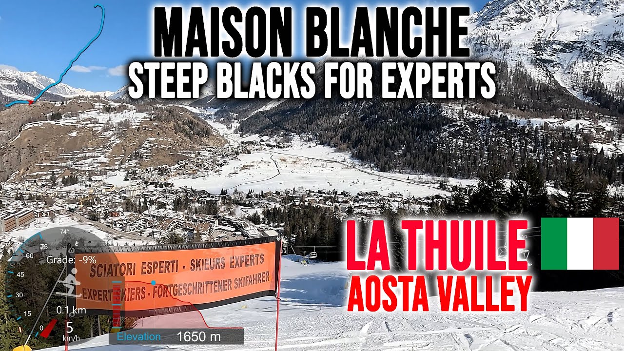 [4K] Skiing La Thuile, Maison Blanche - Steep Blacks For Experts, Aosta Valley Italy, GoPro HERO13
