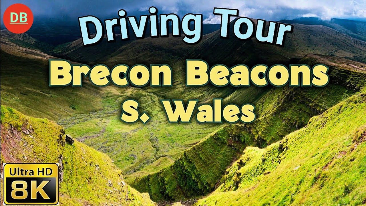 Driving Tour Through Brecon Beacons National Park, South Wales. 4K HDR