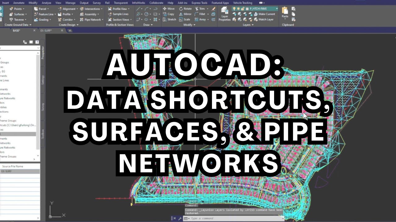 AutoCAD Civil 3D: Master Data Shortcuts, Surfaces & Pipes