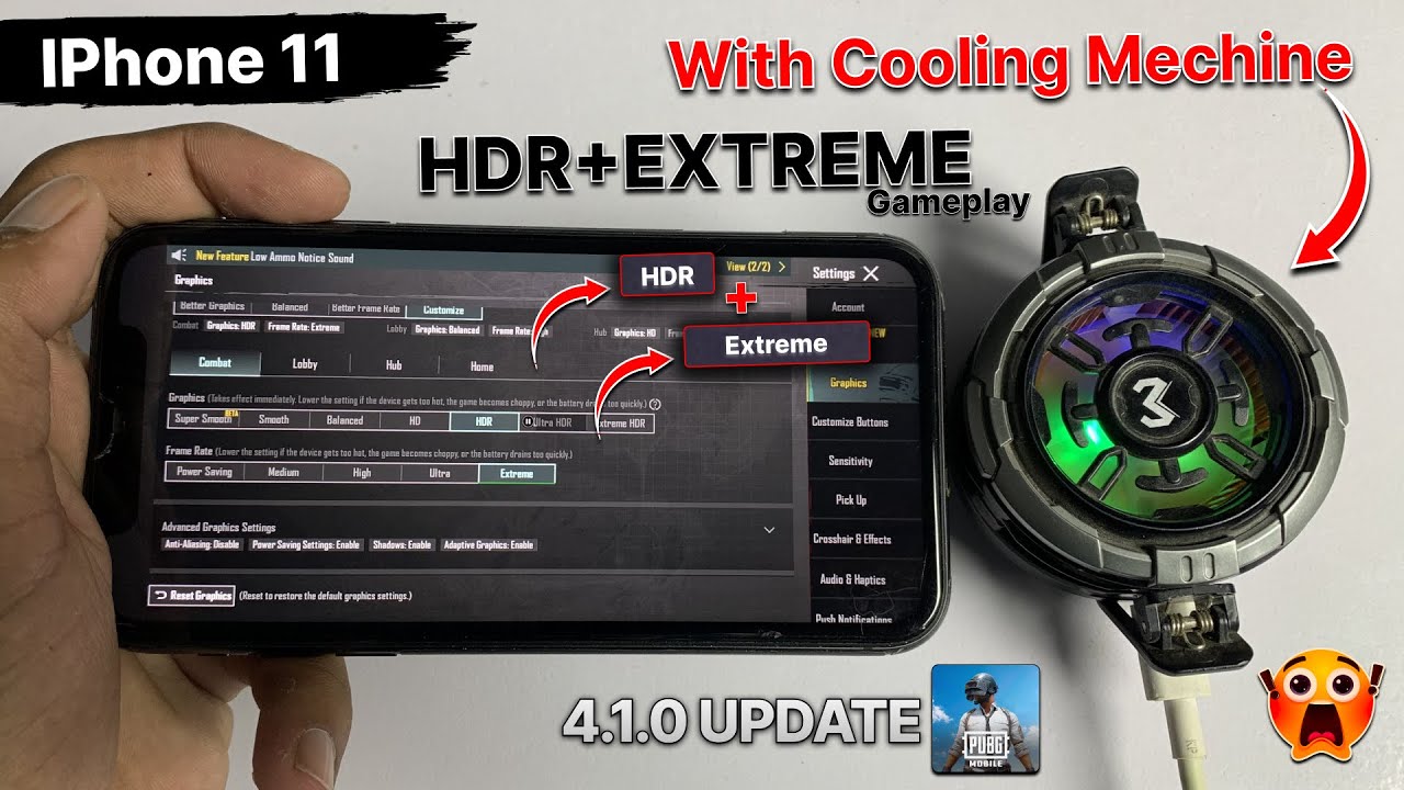 iPhone 11 PUBG Test HDR + Extreme Graphics 🔥 - iPhone 11 On HDR + Extreme Graphics - PUBG Test