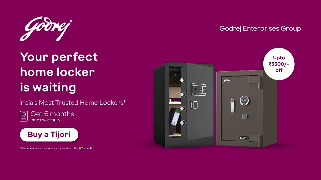 Don&rsquo;t leave your valuables hanging. Bring home a Godrej locker and get ₹5500 OFF + 6-Month Warranty