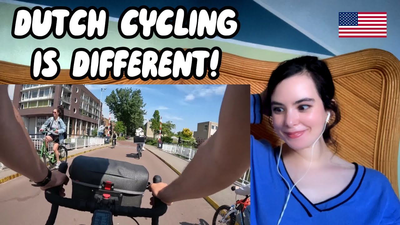 American Girl Reacts to checking out Dutch cycle infrastructure
