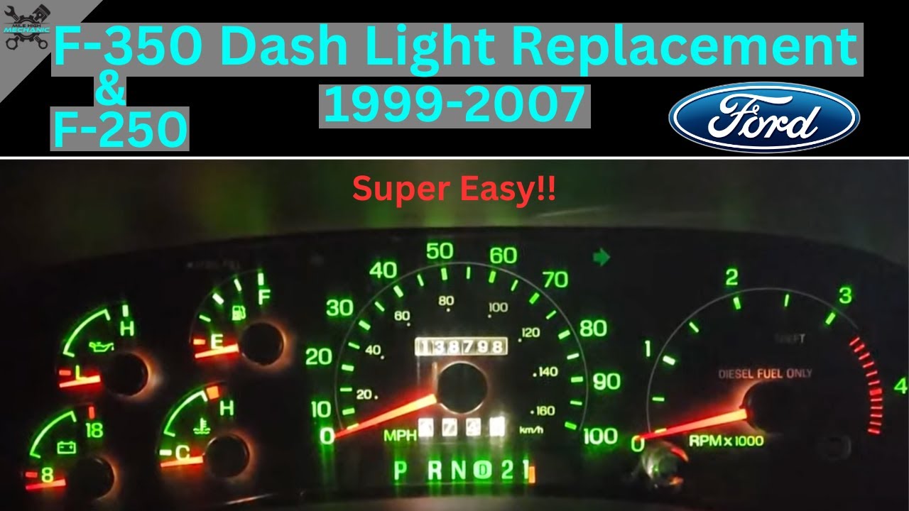 Как заменить подсветку приборной панели Ford F-350/F250 1999-2008 гг. (*БЕЗ СПЕЦИАЛЬНЫХ ИНСТРУМЕН...