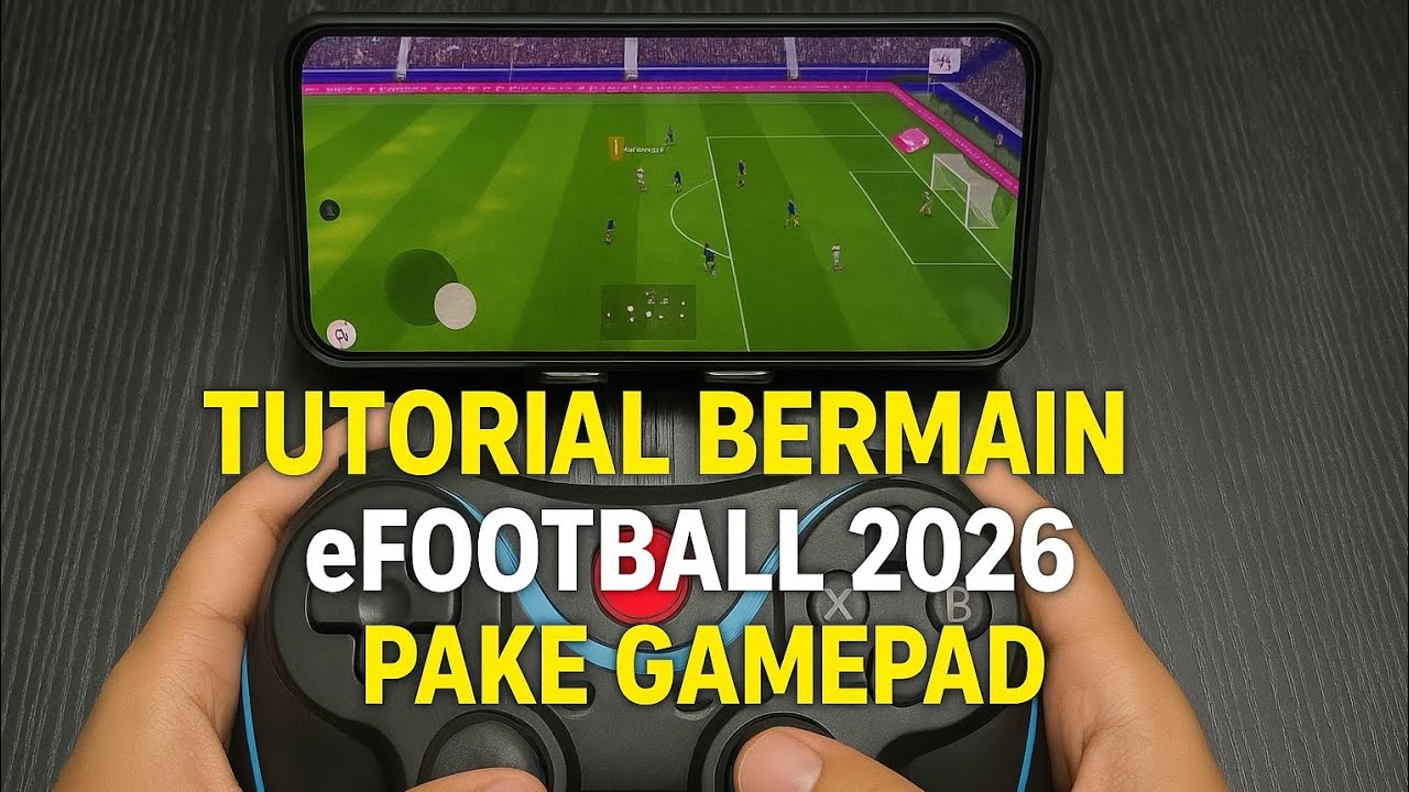 TUTORIAL BERMAIN EFOOTBALL 2026 MOBILE PAKE GAMEPAD X3‼️MURAH 80 RIBUAN BERASA MAIN PS🎮