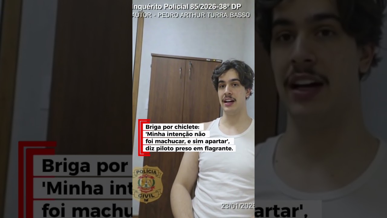 Briga por chiclete: 'Minha intenção não foi machucar, e sim apartar', diz piloto preso em flagrante.