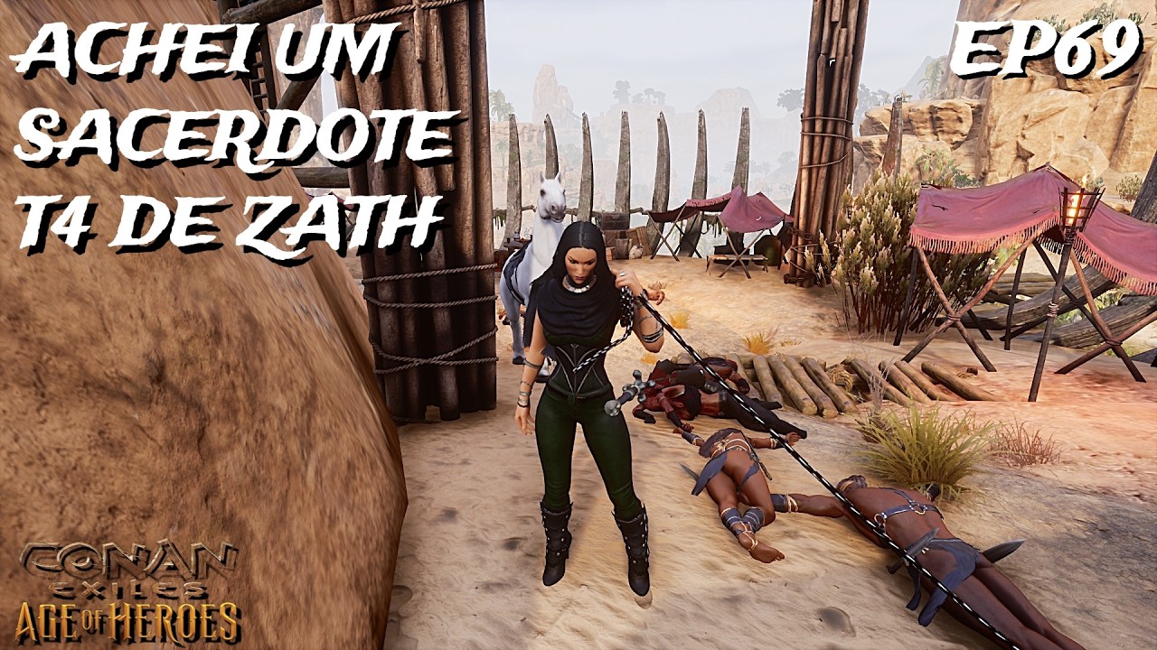 Conan exiles, Savage Wilds, ep69, visitando 4 acampamentos dos Crinsom Tide Pirate